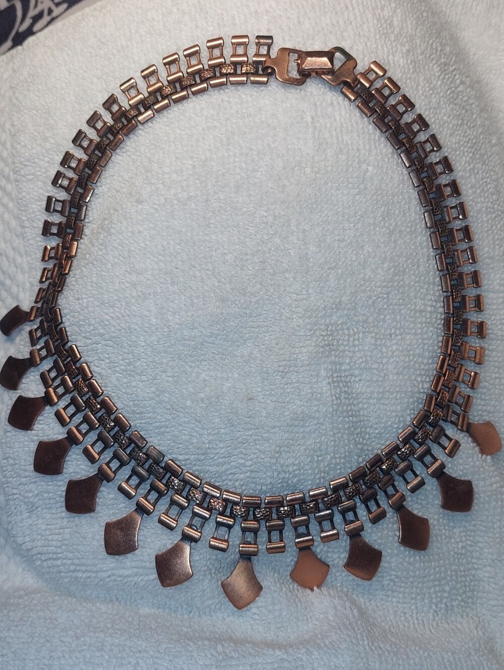 Vintage Copper-Tone Link Fringe Necklace